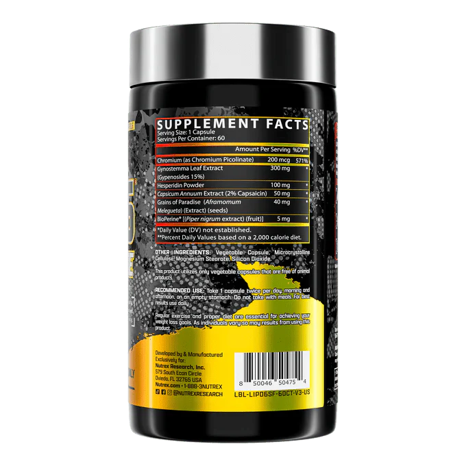 Nutrex Lipo - 6 Black Stim - Free | Sky Nutrition