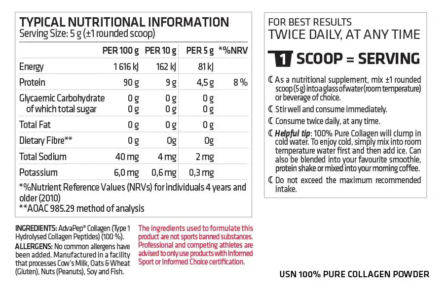 USN 100% Pure Collagen Powder | Sky Nutrition