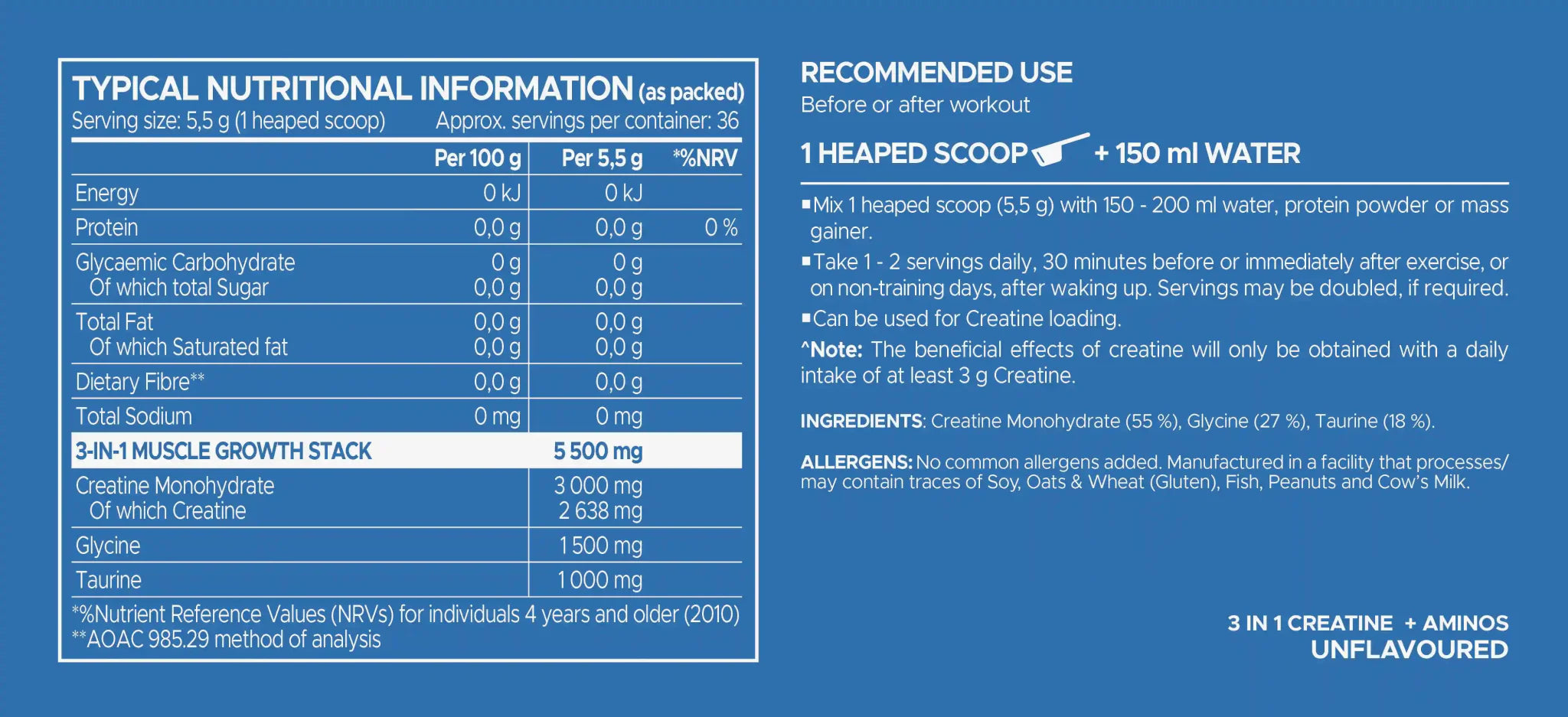USN Pure Creatine 3 - In - 1 | Sky Nutrition