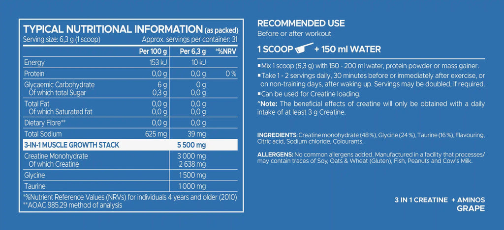 USN Pure Creatine 3 - In - 1 | Sky Nutrition