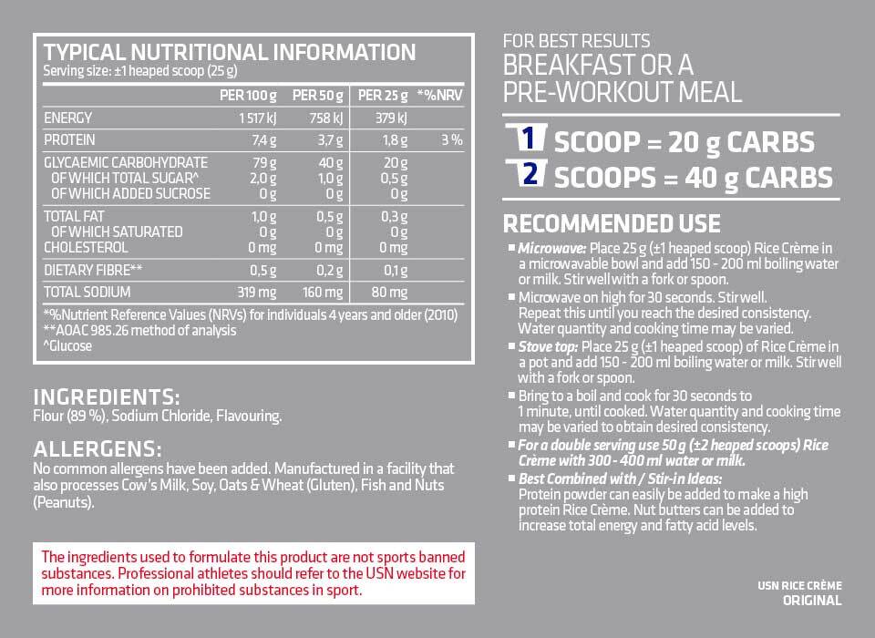 USN Rice Cream | Sky Nutrition