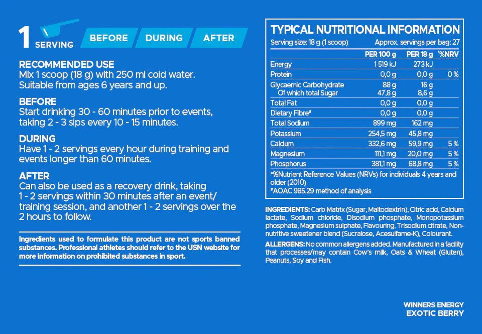 USN Winners Energy Hydration Drink | Sky Nutrition