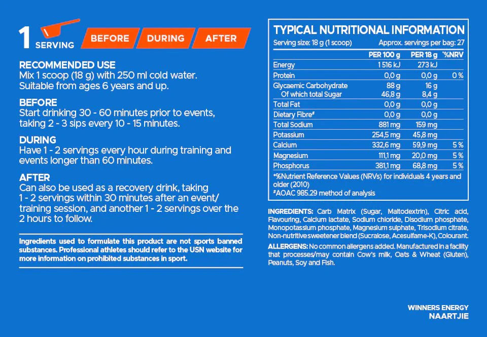 USN Winners Energy Hydration Drink | Sky Nutrition