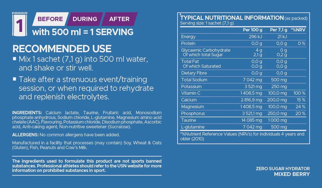 USN Zero Sugar Hydrator | Sky Nutrition
