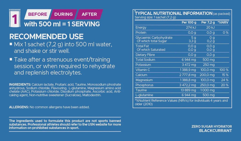 USN Zero Sugar Hydrator | Sky Nutrition