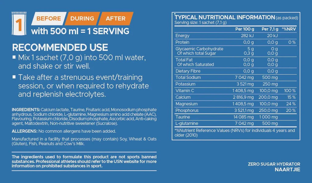 USN Zero Sugar Hydrator | Sky Nutrition
