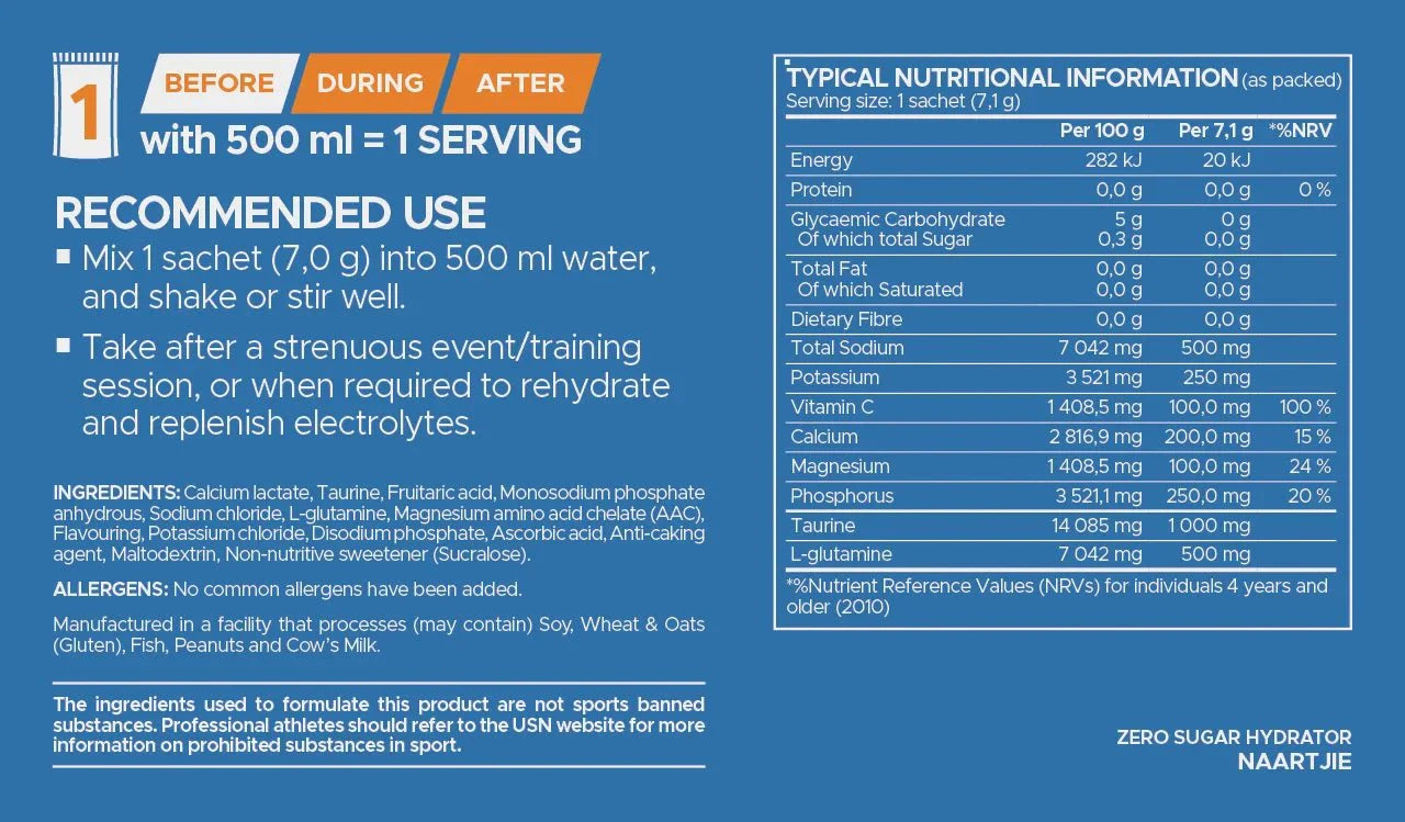 USN Zero Sugar Hydrator | Sky Nutrition