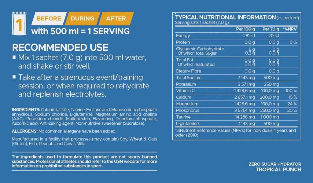 USN Zero Sugar Hydrator | Sky Nutrition