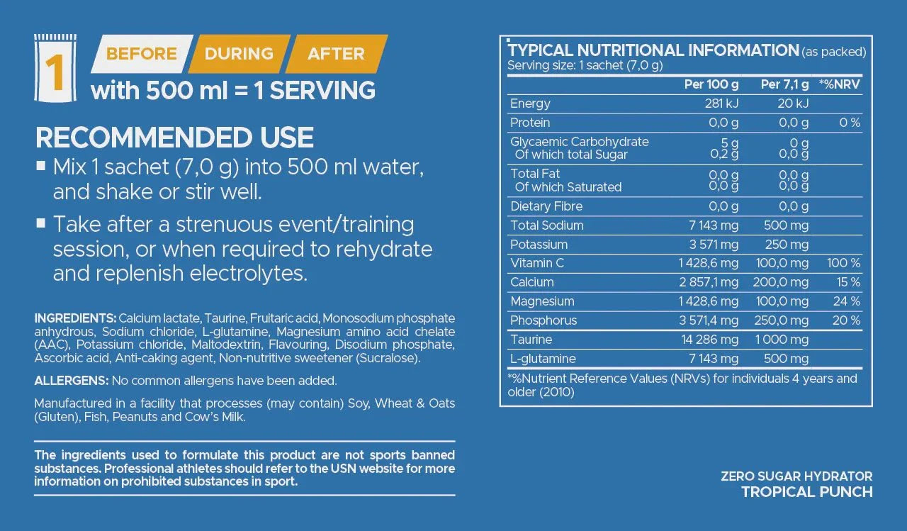 USN Zero Sugar Hydrator | Sky Nutrition