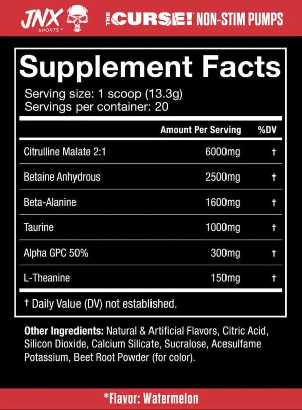 JNX Sports The Curse! Non Stim Pumps + Skull Shaker - TopDog Nutrition