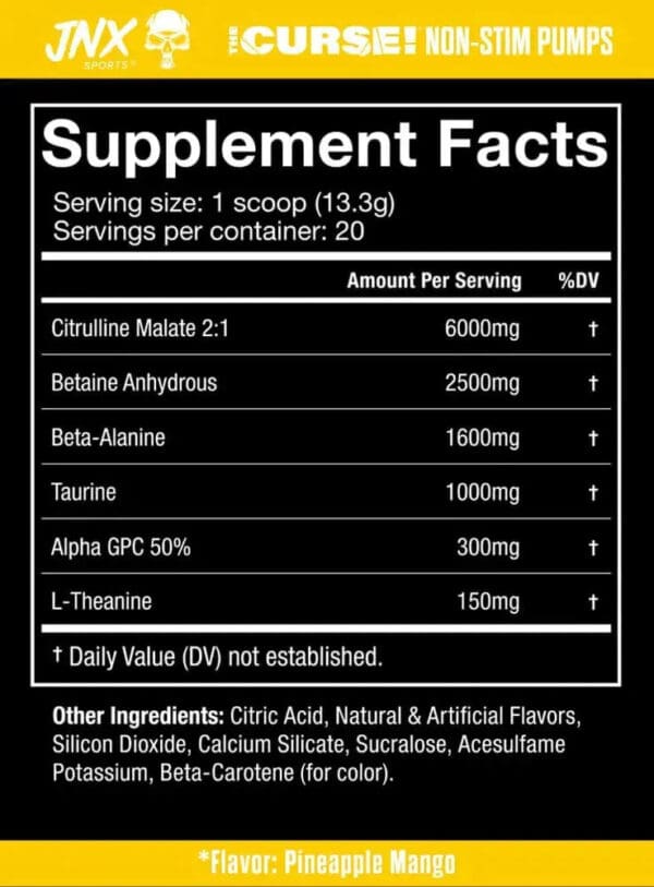 JNX Sports The Curse! Non Stim Pumps + Skull Shaker Sky Nutrition